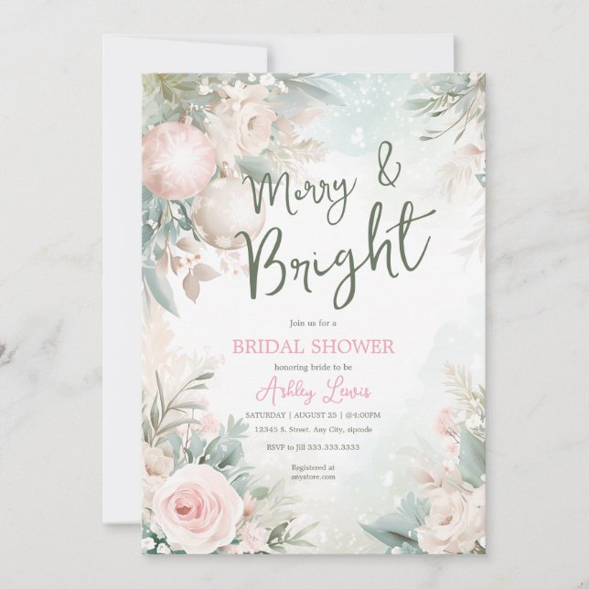 Julprydnadsföremål, möhippa av snöflingor inbjudningar (Framsida)