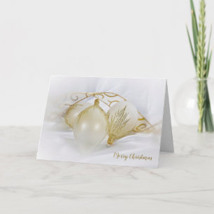 Julprydnadsföremål, vita och guld kort