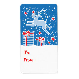 Julprydnadsgåva, märkre blå (till och från) fraktsedel