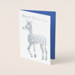 Julprydnadskort Silver Foil Greeting Card Folierat Kort