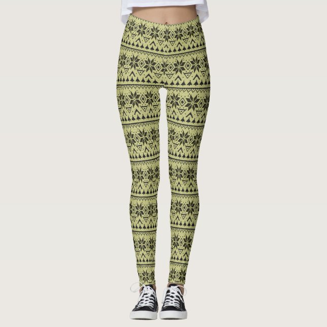 Julprydnadsskandalen nordiska vintern leggings (Framsida)