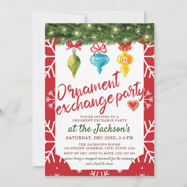 Julprydnadsväxlingen i Party Inbjudningar (Framsida)