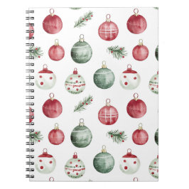 Julprydnadsvit, rustik vattenfärgad vibe anteckningsbok