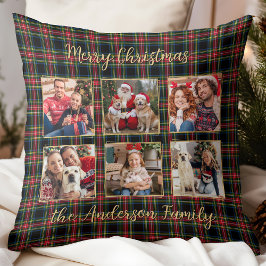 Julpset Anpassningsbar Guld 6 Photo Collage Family Kudde