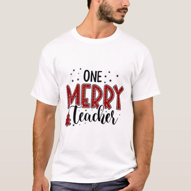 Julpublicering av en Merry Teacher T Shirt (Framsida)