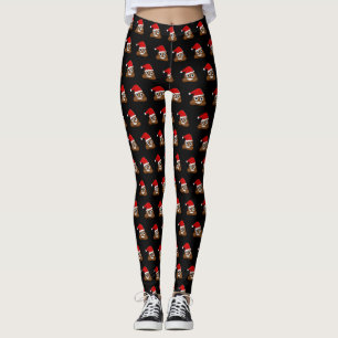 Julpuckel emoji mönster leggings