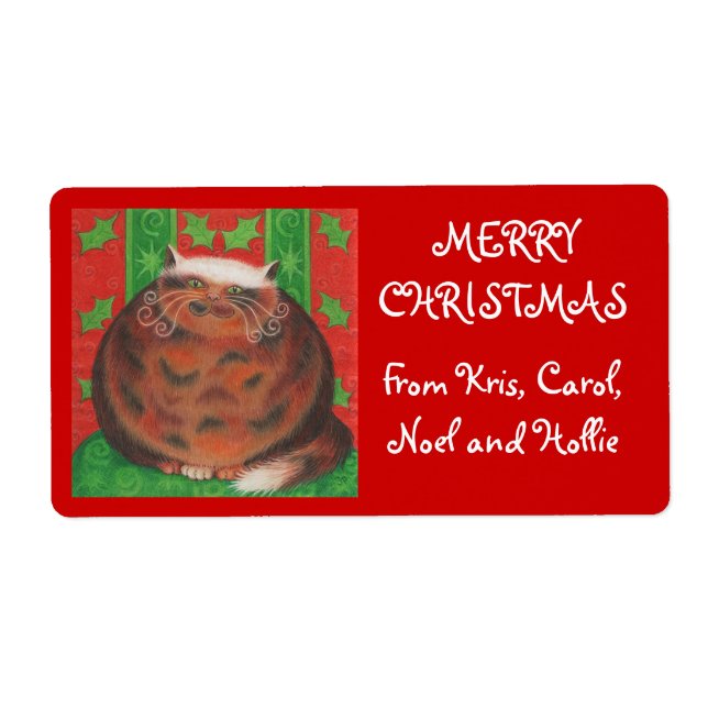 Julpud "från familj", märkre etikett röd fraktsedel (Framsidan)