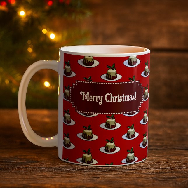 Julpudding God Jul! Julmönster Kaffemugg (Skapare uppladdad)