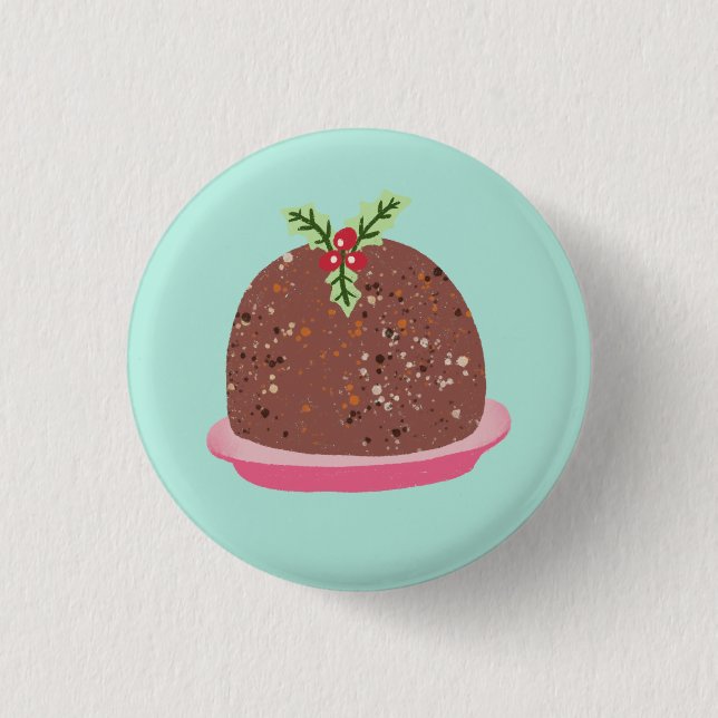 Julpudding Holiday Mat Illustration Knapp (Framsida)