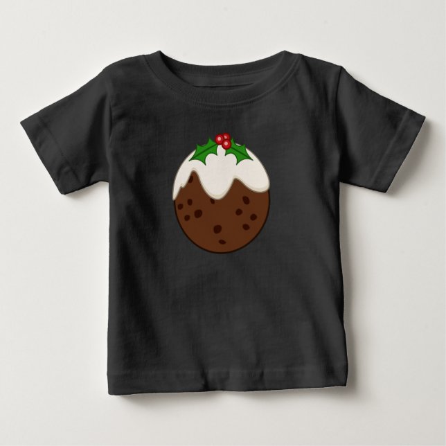 Julpudding Illustrativ Konst T Shirt (Framsida)