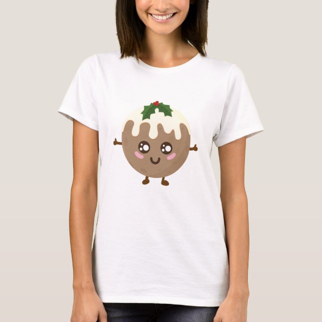 julpudding Kawaii T Shirt (Framsida)