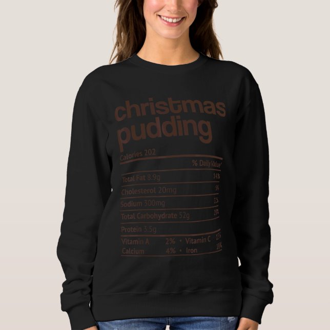 Julpudding Nutrition Fact Thanksgiving Chri T Shirt (Framsida)