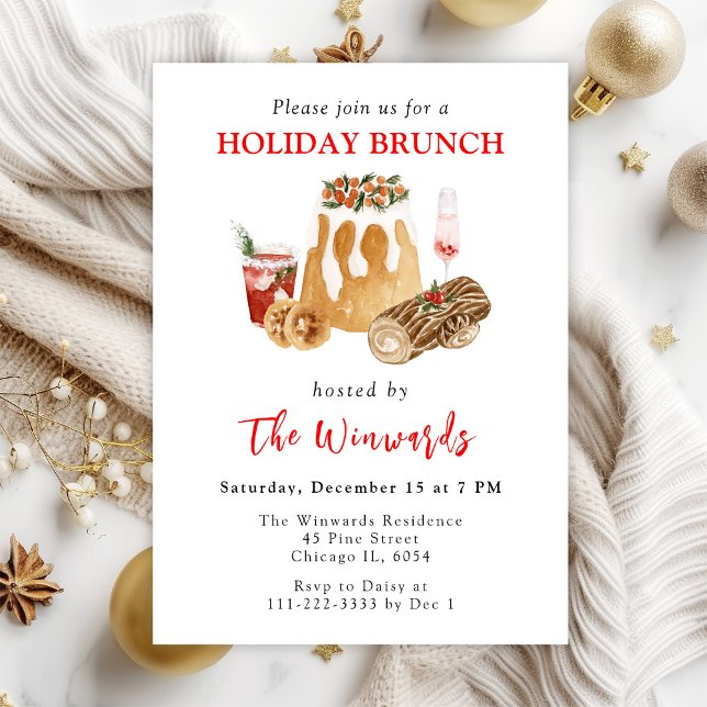 Julpudding och Julbloggen Helgdag Brunch Inbjudningar (Skapare uppladdad)