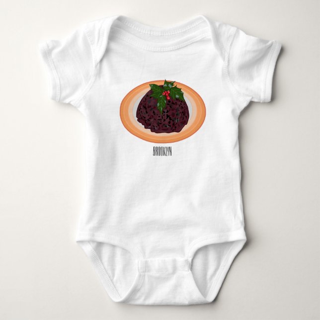 Julpudding tecknad illustration t shirt (Framsida)