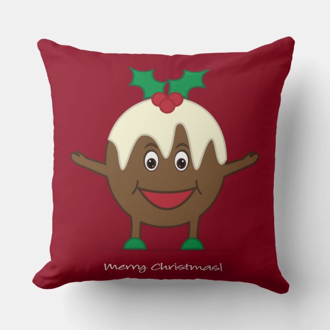 Julpudding tecknade figurer kudde (Framsida)