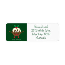 Julpudding tecknade figurer