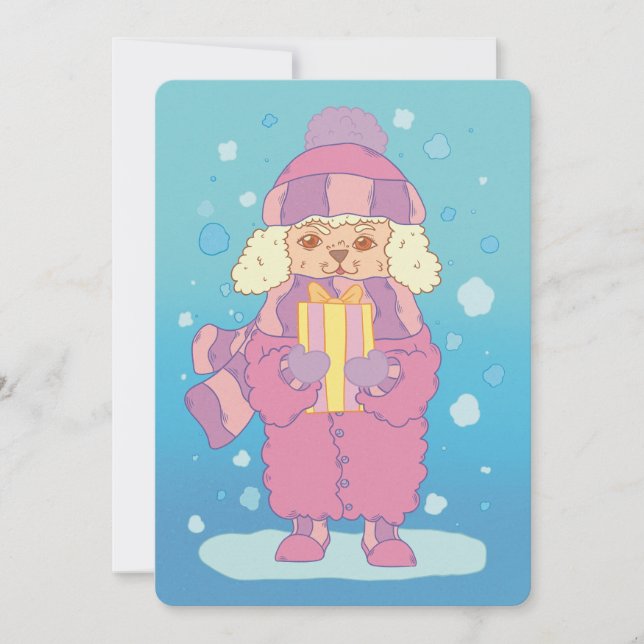 Julpudel Julkort (Framsida)