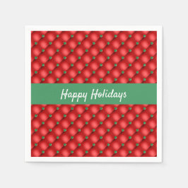 Julpuffy Quiled Red and Grönt Pappersservett