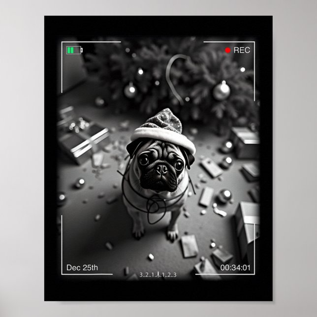 Julpug fångad på kamera  poster (Framsidan)