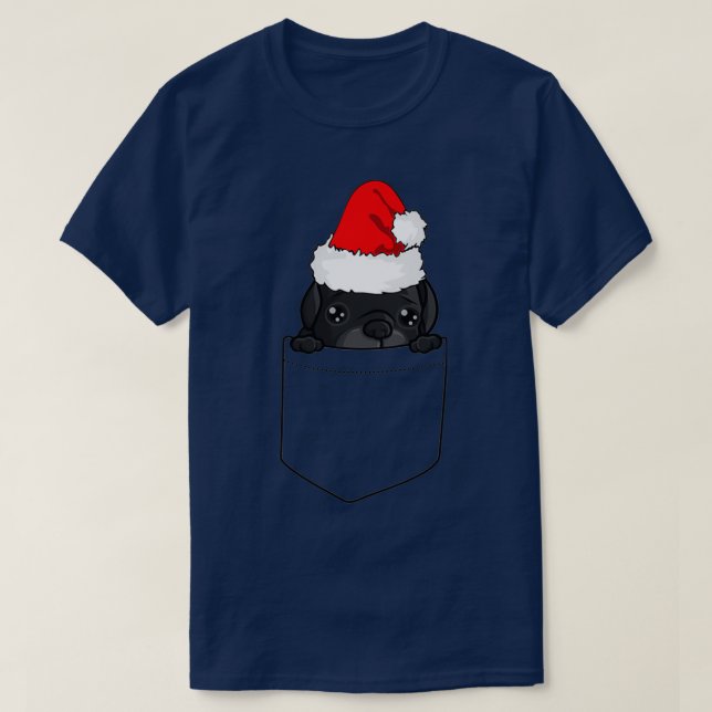 Julpug-Hund i fickan T Shirt (Design framsida)