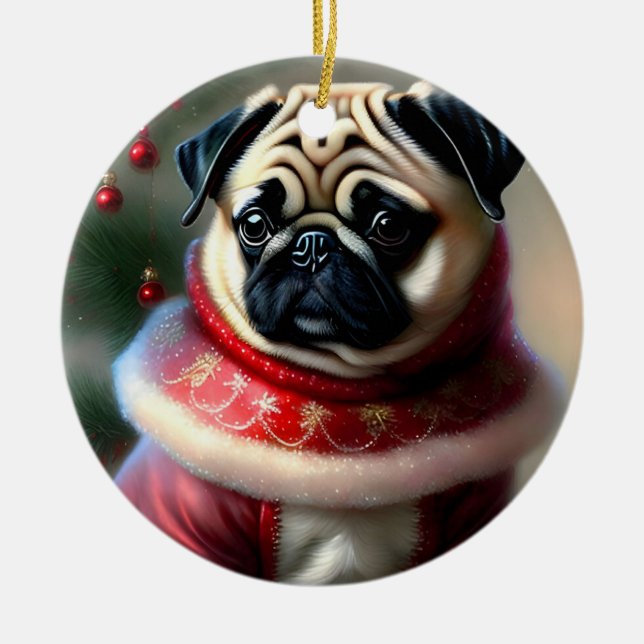 Julpug Julgransprydnad Keramik (Framsidan)
