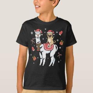 Julpug Llama Hund God jul Alpaca T Shirt