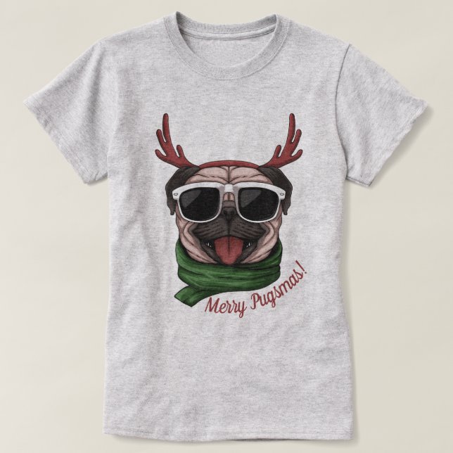 Julpug T Shirt (Design framsida)