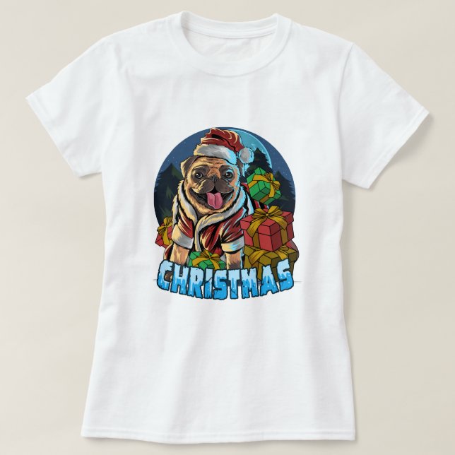 Julpug T Shirt (Design framsida)