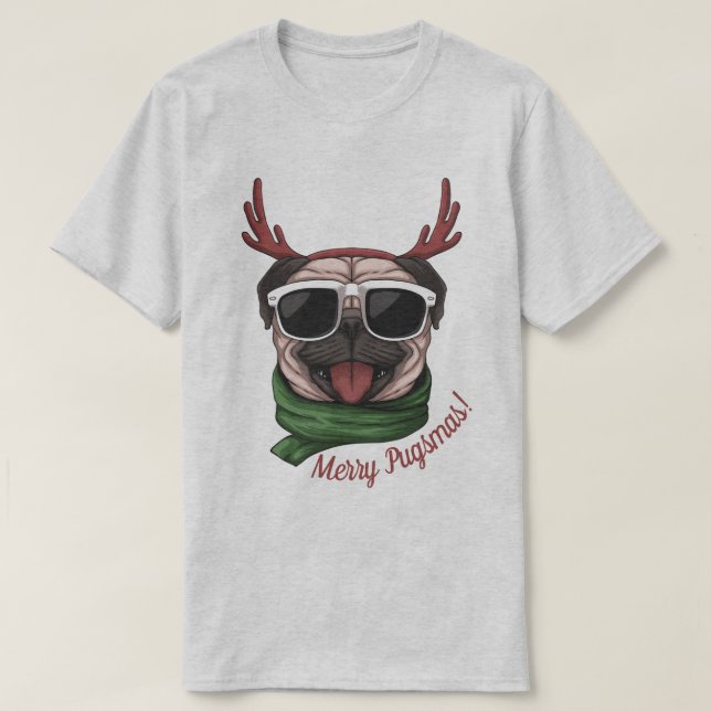 Julpug T Shirt (Design framsida)