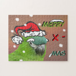 Julpussel: Grönt Lorikeet Santa Pussel