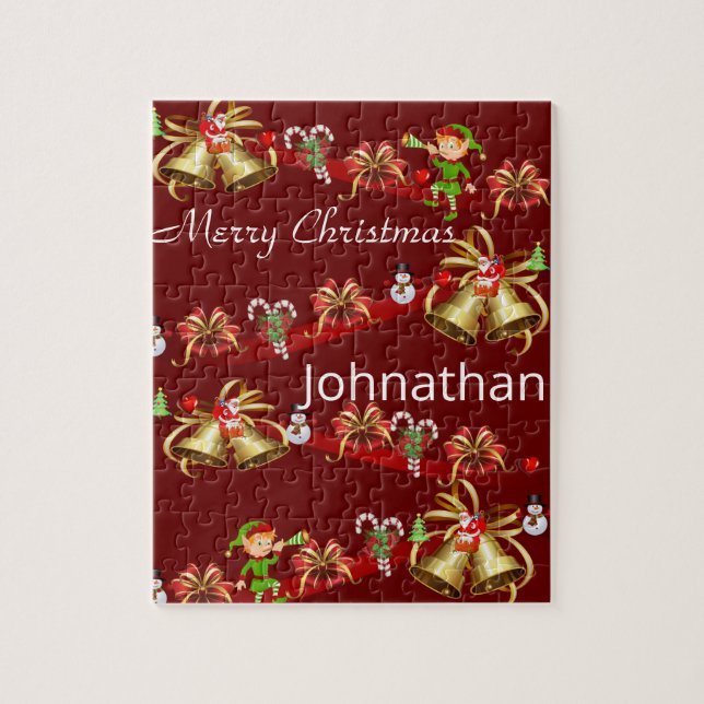 Julpussel Santa Elf Snögubbe Pussel (Vertikal)