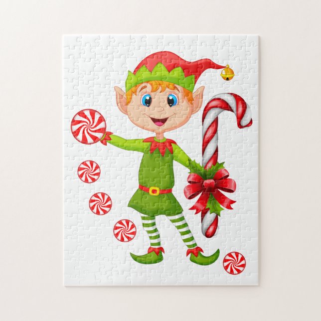 Julpuzzle Elf Peppermint Pussel (Vertikal)