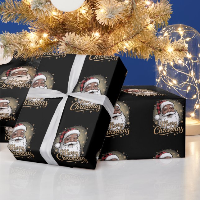 Julpyjamas för afroamerikaner Santa Claus  Presentpapper (Helgdagar)