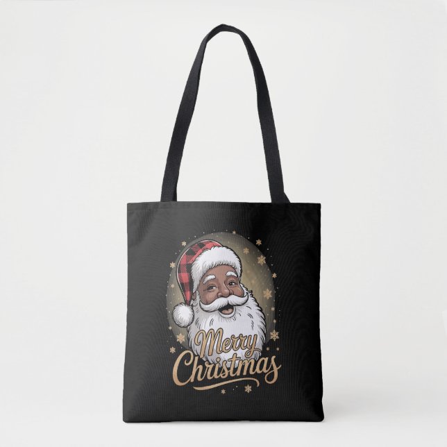 Julpyjamas för afroamerikaner Santa Claus  Tygkasse (Framsida)