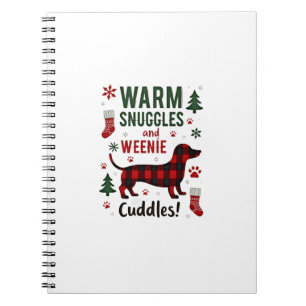 Julpyjamas för Weenie Dog, söt Weiner ful jultröja Anteckningsbok