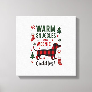 Julpyjamas för Weenie Dog, söt Weiner ful jultröja Canvastryck