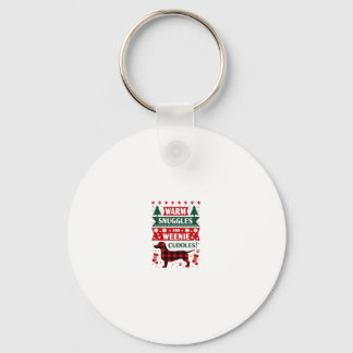 Julpyjamas för Weenie Dog, söt Weiner ful jultröja Nyckelring