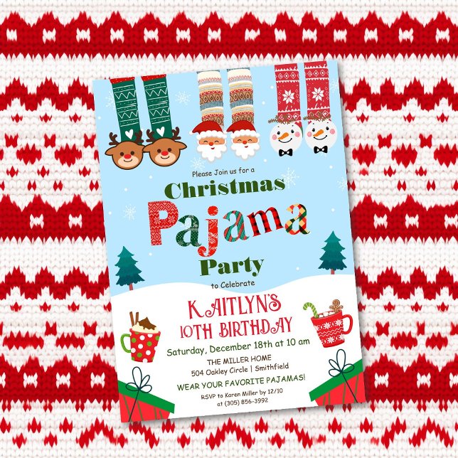 Julpyjamasparty Inbjudningar (Skapare uppladdad)
