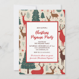 Julpyjamasparty Sömn Whimsical Deer Inbjudningar