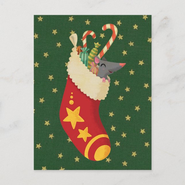 julpynt vintage vykort (Framsida)