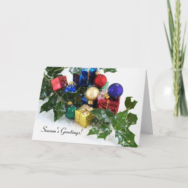 Julpyntsäsong hälsningar! helgkort (Framsida)