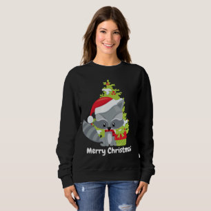 Julraccoonen tillfogar meddelandetröjan tee shirt