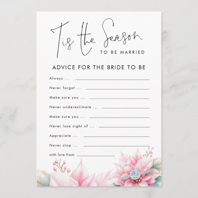 Julrådgivning för Bride Möhippa-spelkort Inbjudningar (Framsida)