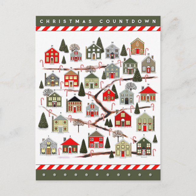 Julräknare Adventskalender Vykort (Framsida)