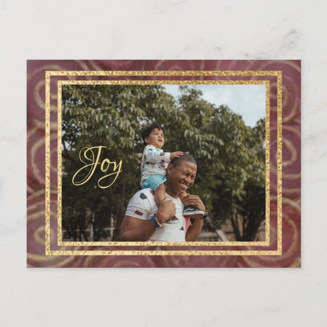 Julräknare och Guld Inbjudan Vykort (Framsida)