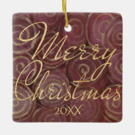 Julräknare och Guld Julgransprydnad Keramik