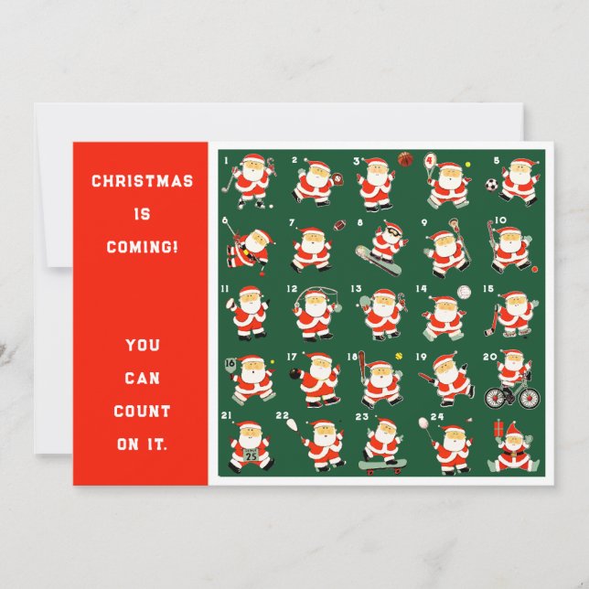 Julräkning - kalender julkort (Framsida)