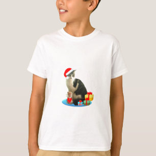 Julrandig katt och söt liten ängel t-shirt