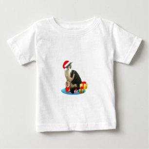 Julrandig katt och söt liten ängel tee