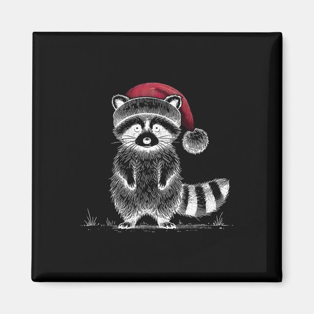 Julrasism Santa Hat Sopor Panda Raccoon Lo Magnet (Framsidan)